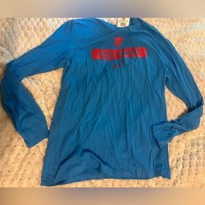 NEW Nike OLE MISS Long Sleeve DRI FIT FOOTBALL Team Issue Crew Neck Tee Shirt L